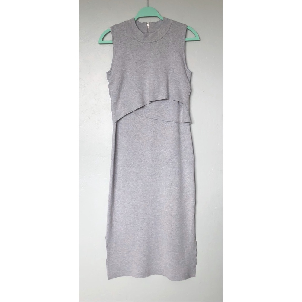 Ripe Laurel Layered Lift Up Nursing/Maternity Dress in Silver Size S